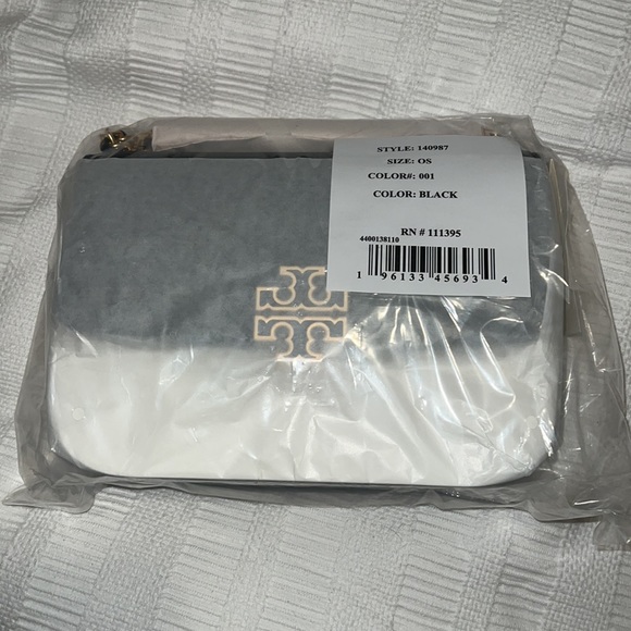 Tory Burch Small Black Leather Logo Bag - Picture 8 of 12